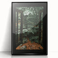 Rustic Window Forest View Wall Art - Vintage Farmhouse Nature Print