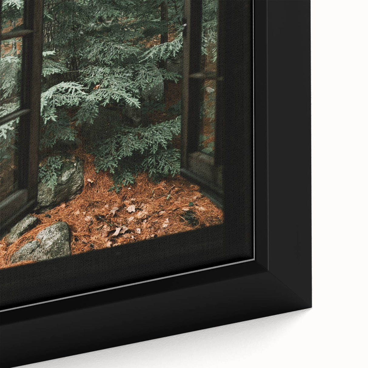 Rustic Window Forest View Wall Art - Vintage Farmhouse Nature Print