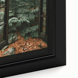 Rustic Window Forest View Wall Art - Vintage Farmhouse Nature Print