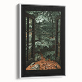 Rustic Window Forest View Wall Art - Vintage Farmhouse Nature Print