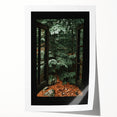 Rustic Window Forest View Wall Art - Vintage Farmhouse Nature Print