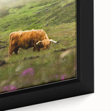 Rustic Wall Art - Highland Cow in Misty Pasture, Farmhouse Decor Print