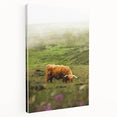 Rustic Wall Art - Highland Cow in Misty Pasture, Farmhouse Decor Print