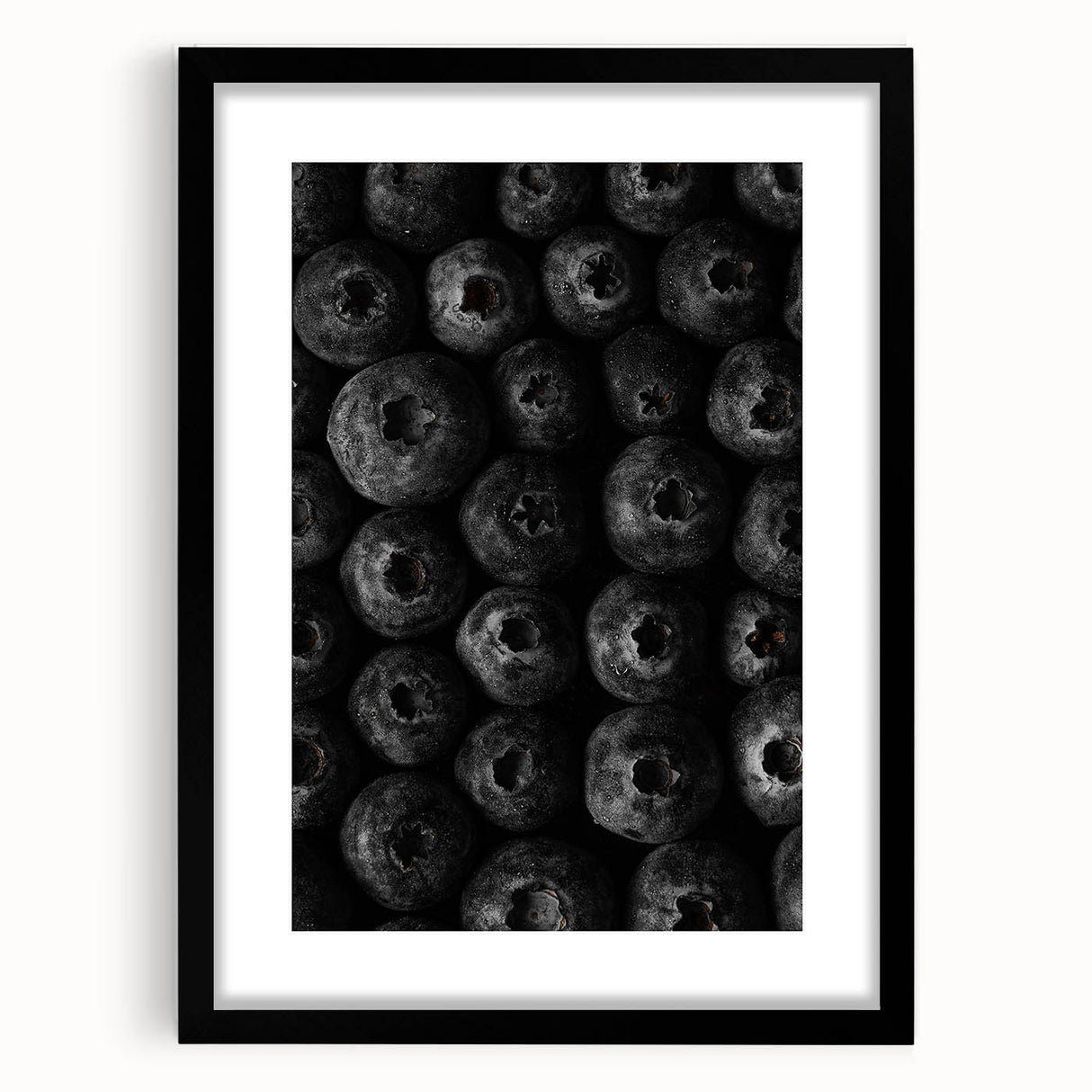 Rustic Wall Art - Black and White Blueberry Texture, Farmhouse Decor