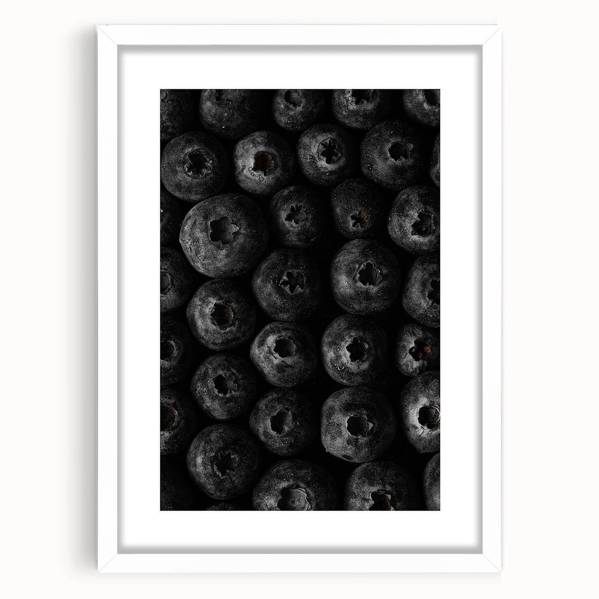 Rustic Wall Art - Black and White Blueberry Texture, Farmhouse Decor