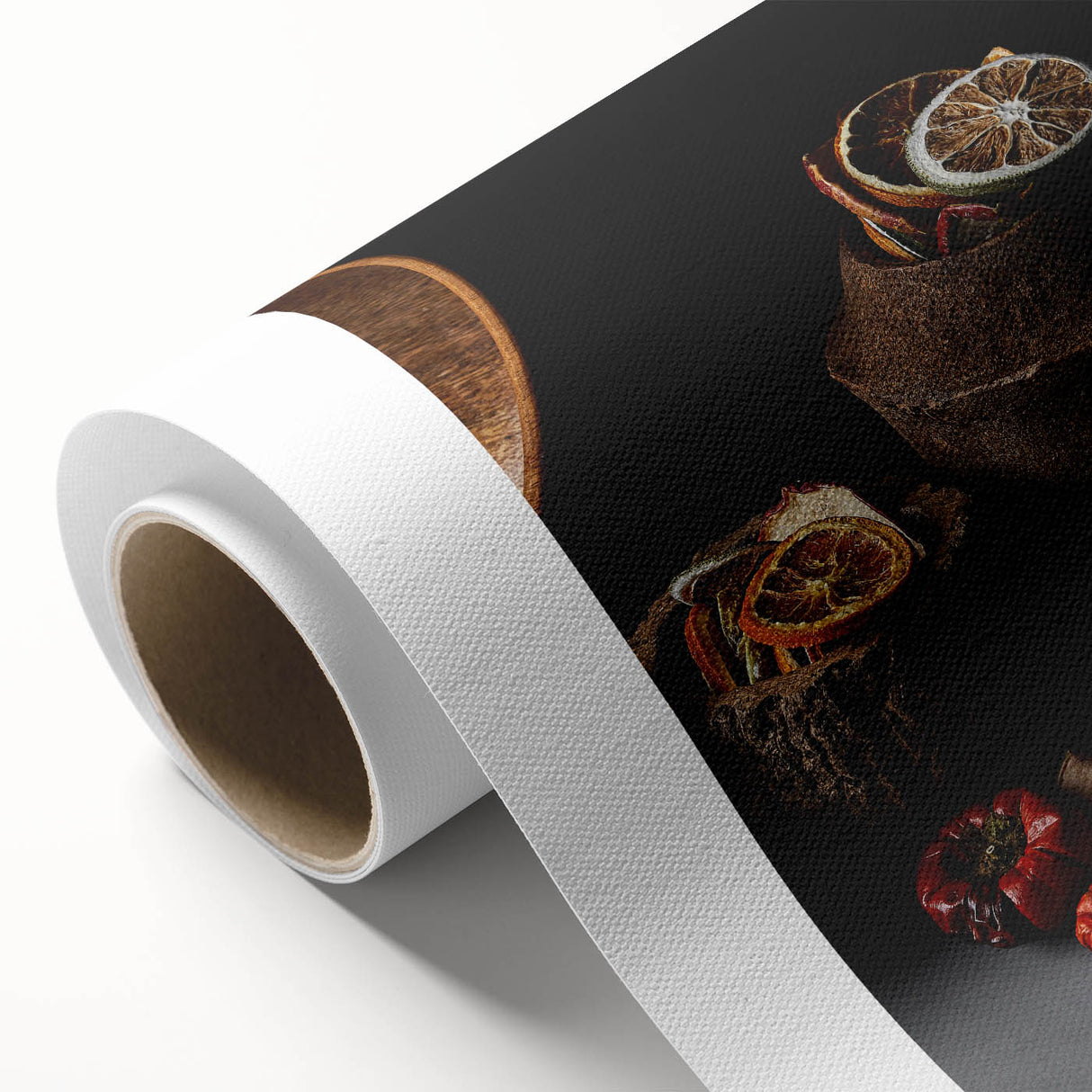 Rustic Wall Art - Dried Citrus & Wood Still Life, Farmhouse Decor Print
