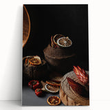 Rustic Wall Art - Dried Citrus & Wood Still Life, Farmhouse Decor Print