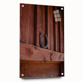 Rustic Wall Art - Horseshoe on Wooden Barn Wall, Farmhouse Decor Print