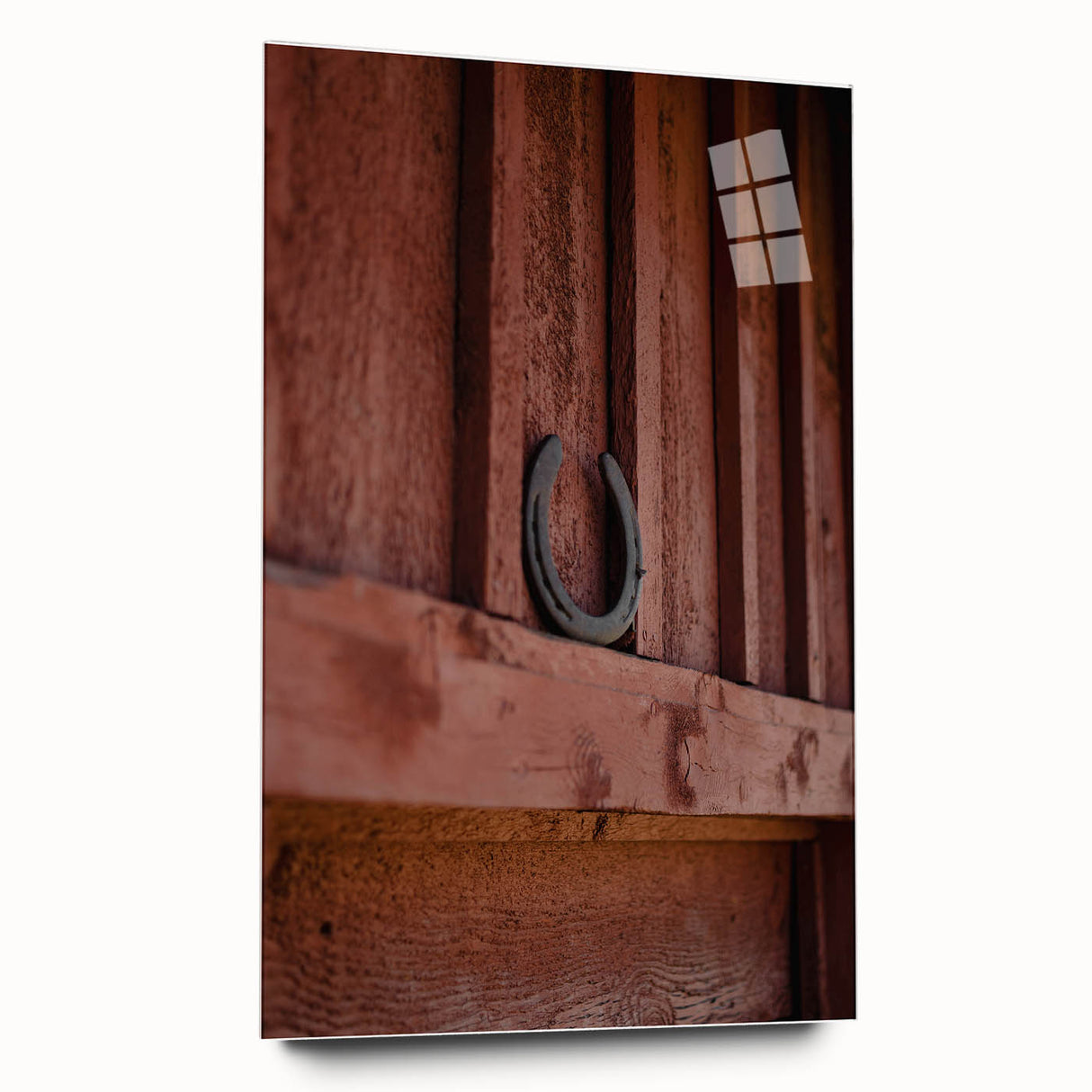 Rustic Wall Art - Horseshoe on Wooden Barn Wall, Farmhouse Decor Print