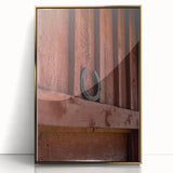 Rustic Wall Art - Horseshoe on Wooden Barn Wall, Farmhouse Decor Print