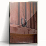 Rustic Wall Art - Horseshoe on Wooden Barn Wall, Farmhouse Decor Print