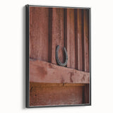Rustic Wall Art - Horseshoe on Wooden Barn Wall, Farmhouse Decor Print