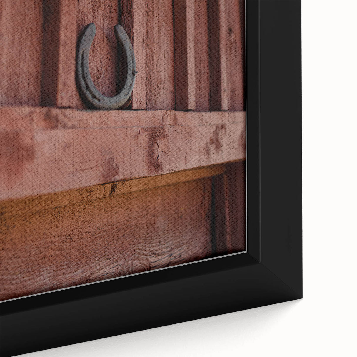 Rustic Wall Art - Horseshoe on Wooden Barn Wall, Farmhouse Decor Print