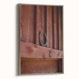 Rustic Wall Art - Horseshoe on Wooden Barn Wall, Farmhouse Decor Print