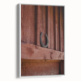Rustic Wall Art - Horseshoe on Wooden Barn Wall, Farmhouse Decor Print