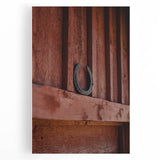 Rustic Wall Art - Horseshoe on Wooden Barn Wall, Farmhouse Decor Print