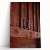 Rustic Wall Art - Horseshoe on Wooden Barn Wall, Farmhouse Decor Print