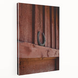 Rustic Wall Art - Horseshoe on Wooden Barn Wall, Farmhouse Decor Print