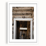 Rustic Wall Art - Horseshoe Above Wooden Door, Farmhouse Decor Print
