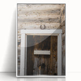 Rustic Wall Art - Horseshoe Above Wooden Door, Farmhouse Decor Print