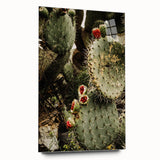 Rustic Wall Art - Prickly Pear Cactus with Red Fruit, Farmhouse Decor