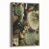 Rustic Wall Art - Prickly Pear Cactus with Red Fruit, Farmhouse Decor