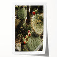 Rustic Wall Art - Prickly Pear Cactus with Red Fruit, Farmhouse Decor