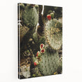 Rustic Wall Art - Prickly Pear Cactus with Red Fruit, Farmhouse Decor