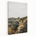 Rustic Wall Art - Bird on Rocks in Desert Landscape, Farmhouse Decor