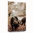 Rustic Wall Art - Black Pig in Autumn Forest, Farmhouse Decor Print