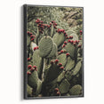 Rustic Wall Art - Prickly Pear Cactus with Red Fruit, Farmhouse Decor Print