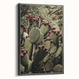Rustic Wall Art - Prickly Pear Cactus with Red Fruit, Farmhouse Decor Print