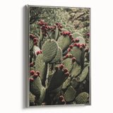Rustic Wall Art - Prickly Pear Cactus with Red Fruit, Farmhouse Decor Print