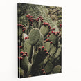 Rustic Wall Art - Prickly Pear Cactus with Red Fruit, Farmhouse Decor Print