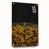 Rustic Wall Art - Sunflower Field at Sunset, Farmhouse Decor Print