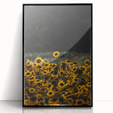 Rustic Wall Art - Sunflower Field at Sunset, Farmhouse Decor Print