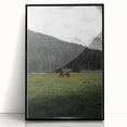 Rustic Wall Art - Horse Grazing in Mountain Valley, Farmhouse Decor Print