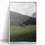 Rustic Wall Art - Horse Grazing in Mountain Valley, Farmhouse Decor Print