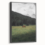 Rustic Wall Art - Horse Grazing in Mountain Valley, Farmhouse Decor Print