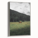 Rustic Wall Art - Horse Grazing in Mountain Valley, Farmhouse Decor Print