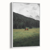 Rustic Wall Art - Horse Grazing in Mountain Valley, Farmhouse Decor Print