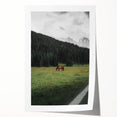 Rustic Wall Art - Horse Grazing in Mountain Valley, Farmhouse Decor Print