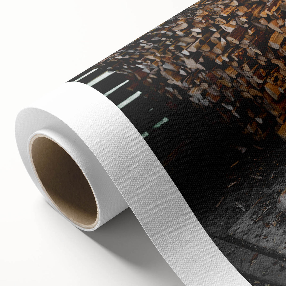 Rustic Wall Art - Stacked Firewood and Old Bucket, Farmhouse Decor Print