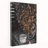 Rustic Wall Art - Stacked Firewood and Old Bucket, Farmhouse Decor Print