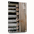 Rustic Wall Art - Weathered Log Cabin Wall Detail, Farmhouse Decor Print