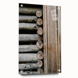 Rustic Wall Art - Weathered Log Cabin Wall Detail, Farmhouse Decor Print