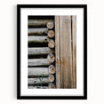 Rustic Wall Art - Weathered Log Cabin Wall Detail, Farmhouse Decor Print