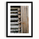 Rustic Wall Art - Weathered Log Cabin Wall Detail, Farmhouse Decor Print