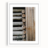 Rustic Wall Art - Weathered Log Cabin Wall Detail, Farmhouse Decor Print