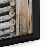 Rustic Wall Art - Weathered Log Cabin Wall Detail, Farmhouse Decor Print